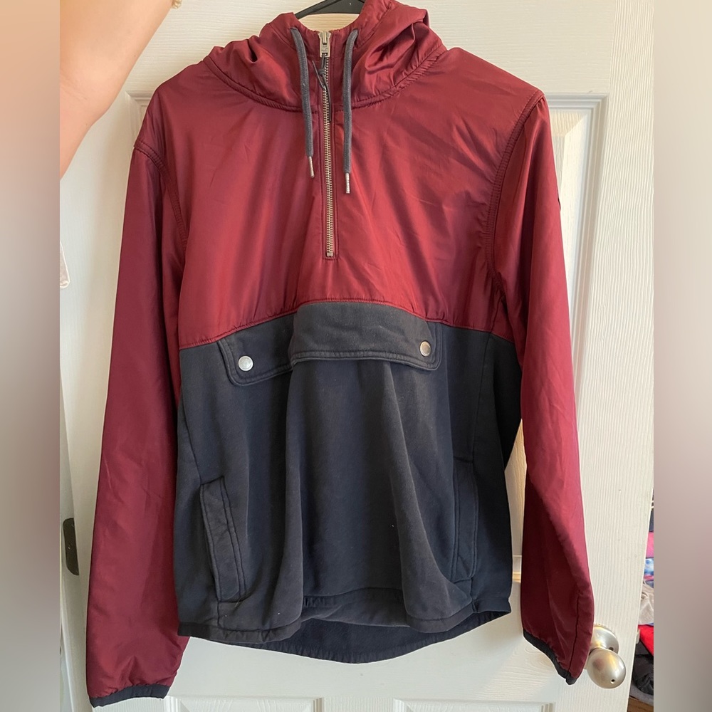 Hollister Color-Block Half-Zip Pullover, Size Large